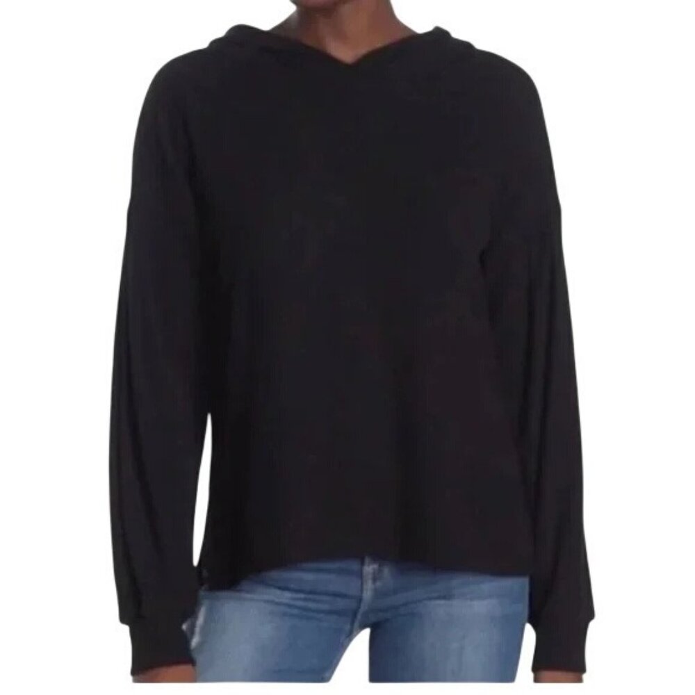 PST Los Angeles By Project Social Wren Black Ribbed Hoodie